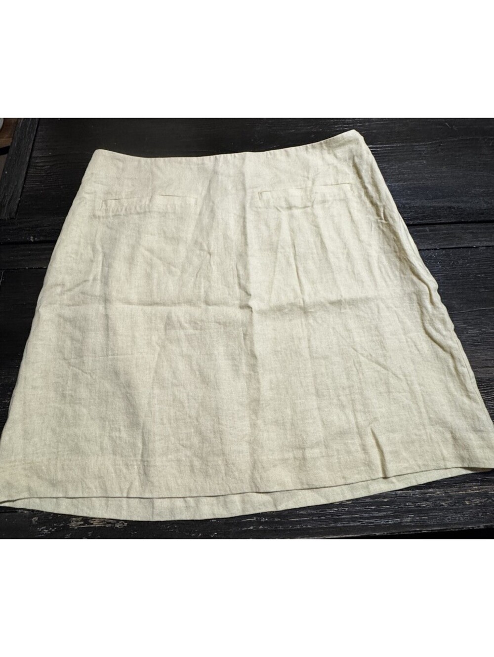 LOFT Womens Size 6 Yellow Linen Blend Lined Mini Skirt NWT Pockets